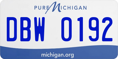 MI license plate DBW0192