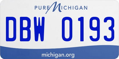 MI license plate DBW0193