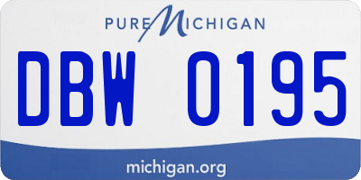 MI license plate DBW0195