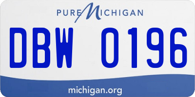 MI license plate DBW0196