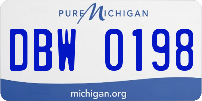 MI license plate DBW0198