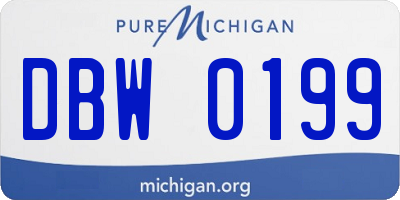 MI license plate DBW0199