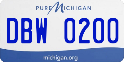 MI license plate DBW0200