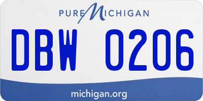 MI license plate DBW0206