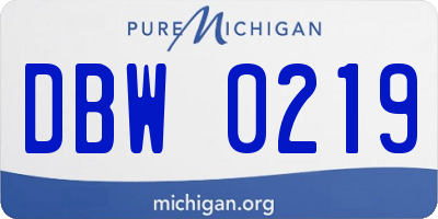 MI license plate DBW0219