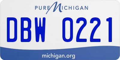 MI license plate DBW0221