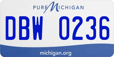 MI license plate DBW0236