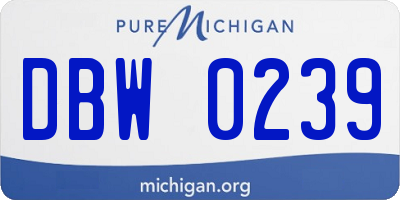 MI license plate DBW0239