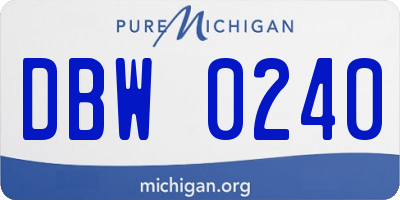 MI license plate DBW0240