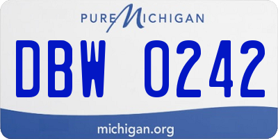 MI license plate DBW0242