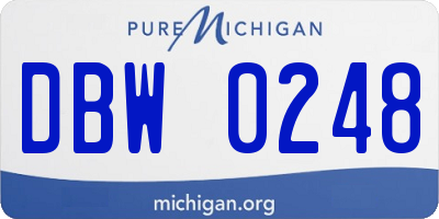 MI license plate DBW0248
