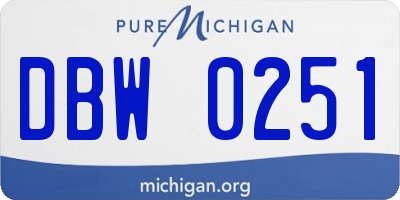 MI license plate DBW0251