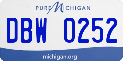 MI license plate DBW0252