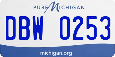 MI license plate DBW0253