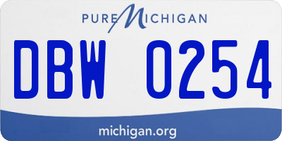 MI license plate DBW0254