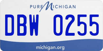 MI license plate DBW0255