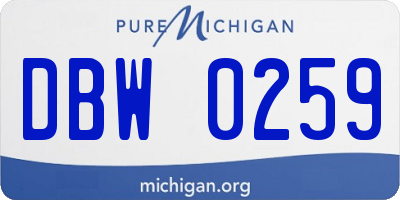 MI license plate DBW0259