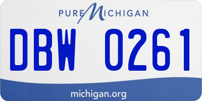 MI license plate DBW0261