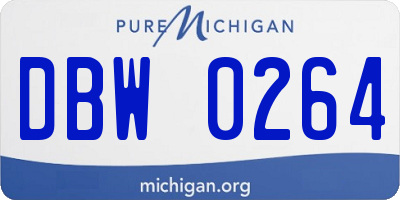 MI license plate DBW0264