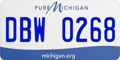 MI license plate DBW0268