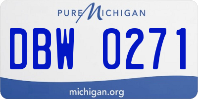 MI license plate DBW0271