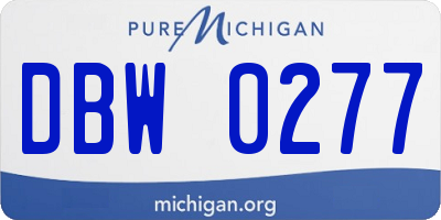 MI license plate DBW0277