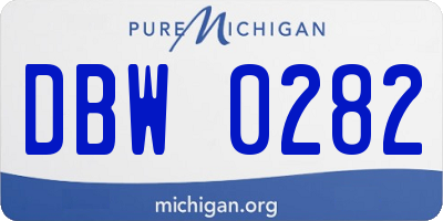 MI license plate DBW0282