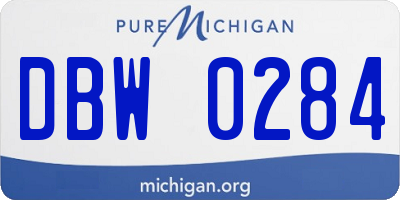 MI license plate DBW0284