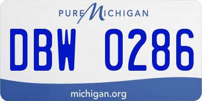 MI license plate DBW0286
