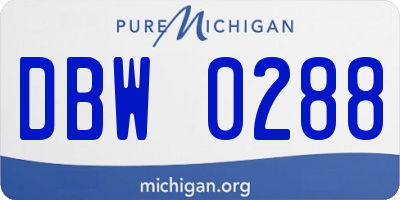 MI license plate DBW0288