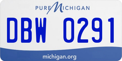 MI license plate DBW0291