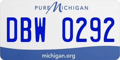 MI license plate DBW0292