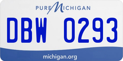 MI license plate DBW0293