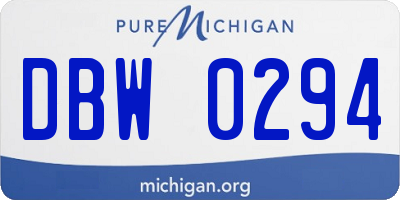MI license plate DBW0294