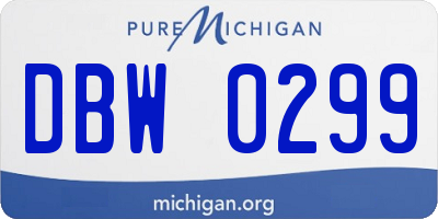 MI license plate DBW0299