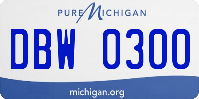 MI license plate DBW0300