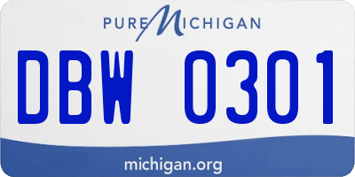 MI license plate DBW0301
