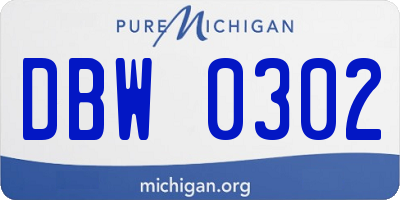 MI license plate DBW0302