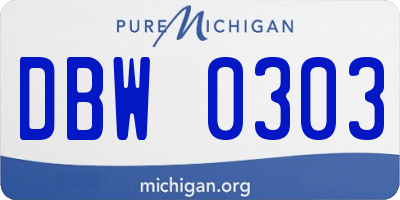 MI license plate DBW0303