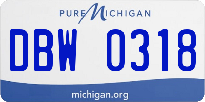 MI license plate DBW0318