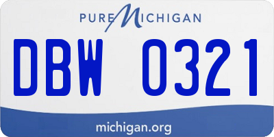 MI license plate DBW0321