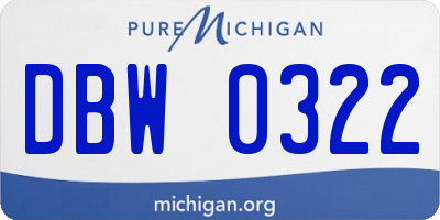 MI license plate DBW0322