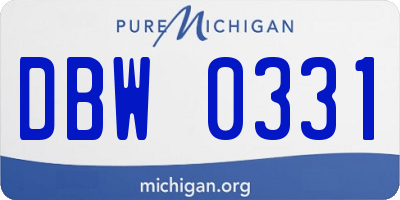 MI license plate DBW0331