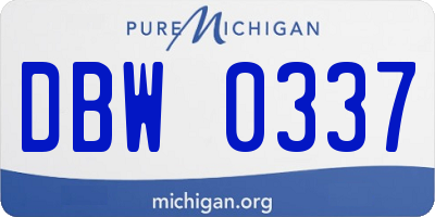 MI license plate DBW0337