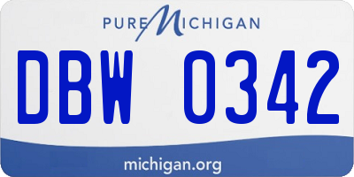 MI license plate DBW0342