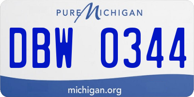 MI license plate DBW0344