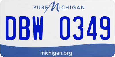MI license plate DBW0349