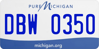 MI license plate DBW0350