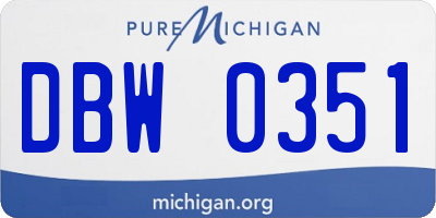 MI license plate DBW0351