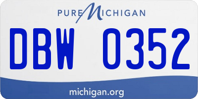 MI license plate DBW0352